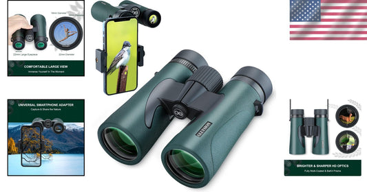 Professional 10X42 Lightweight Binoculars with Phone Adapter for Nature Lovers