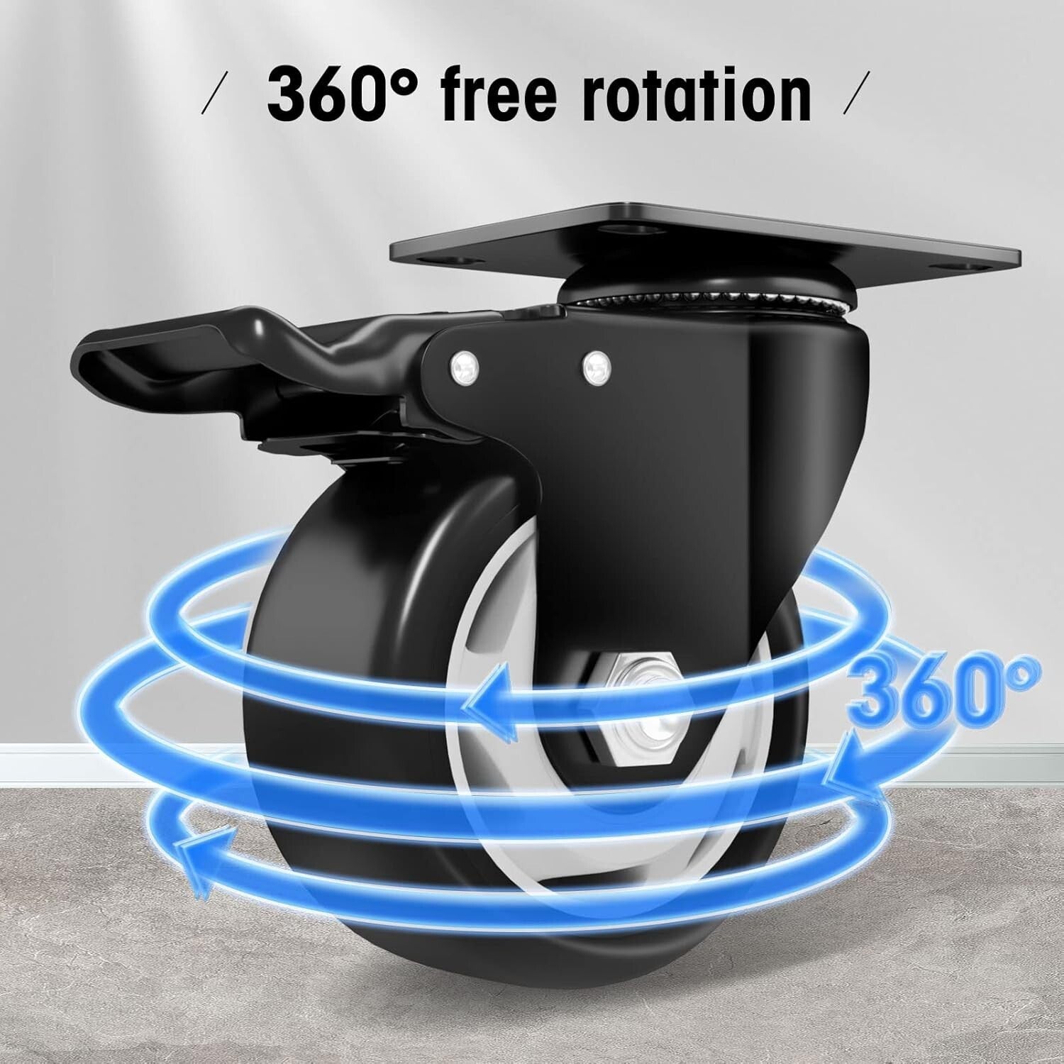 3-Inch Swivel Casters with Double Brake - Premium Set of 16 for Heavy Loads