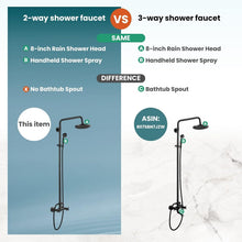 Load image into Gallery viewer, Dual Function Oil Rubbed Bronze Shower Faucet: 8-Inch Rainfall &amp; Handheld Design
