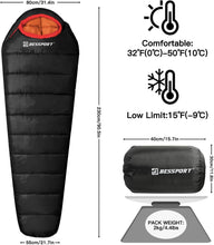 Load image into Gallery viewer, Ultimate Mummy Sleeping Bag: 15-45℉ Cold Weather Gear for Outdoor Adventures