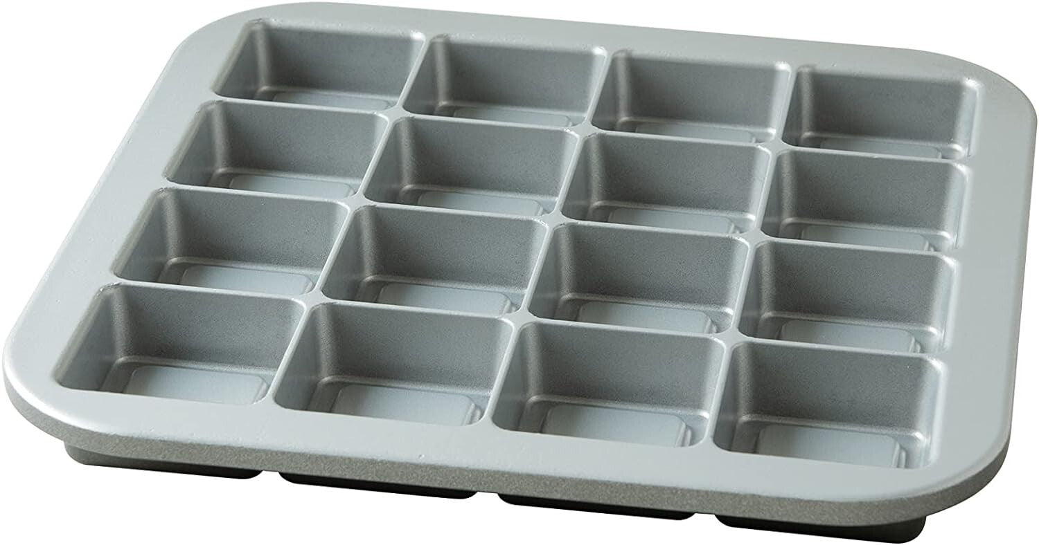 Aluminum Brownie Bites Pan - 16 Tasty Treats, Fudgy & Crispy Deliciousness