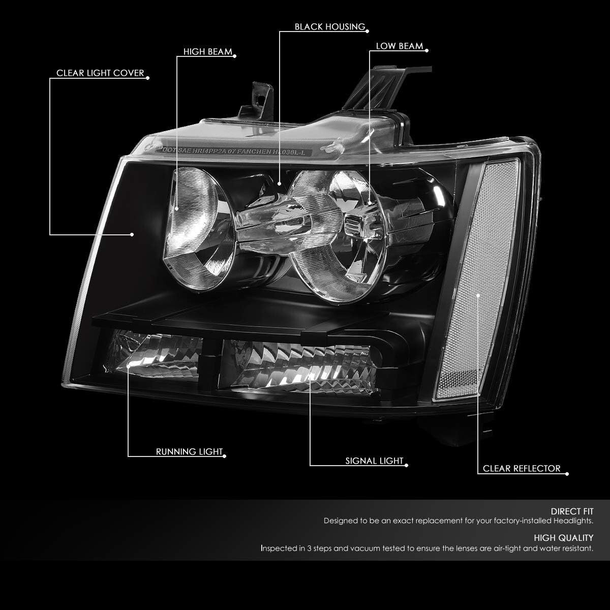 Stylish 9005/H1 Halogen Headlights for 07-14 Chevy Tahoe/Suburban - Easy Install