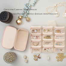 Load image into Gallery viewer, Faux Leather Travel Jewelry Box - 12 Convenient Zipped Pouches for All Jewelry