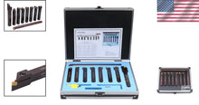 Load image into Gallery viewer, Compact 9-Piece Indexable Carbide Tools with TiN Inserts for Precision Work