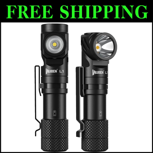 2000 Lumen Rechargeable Tactical Flashlight with Magnetic Base & IP68 Waterproof