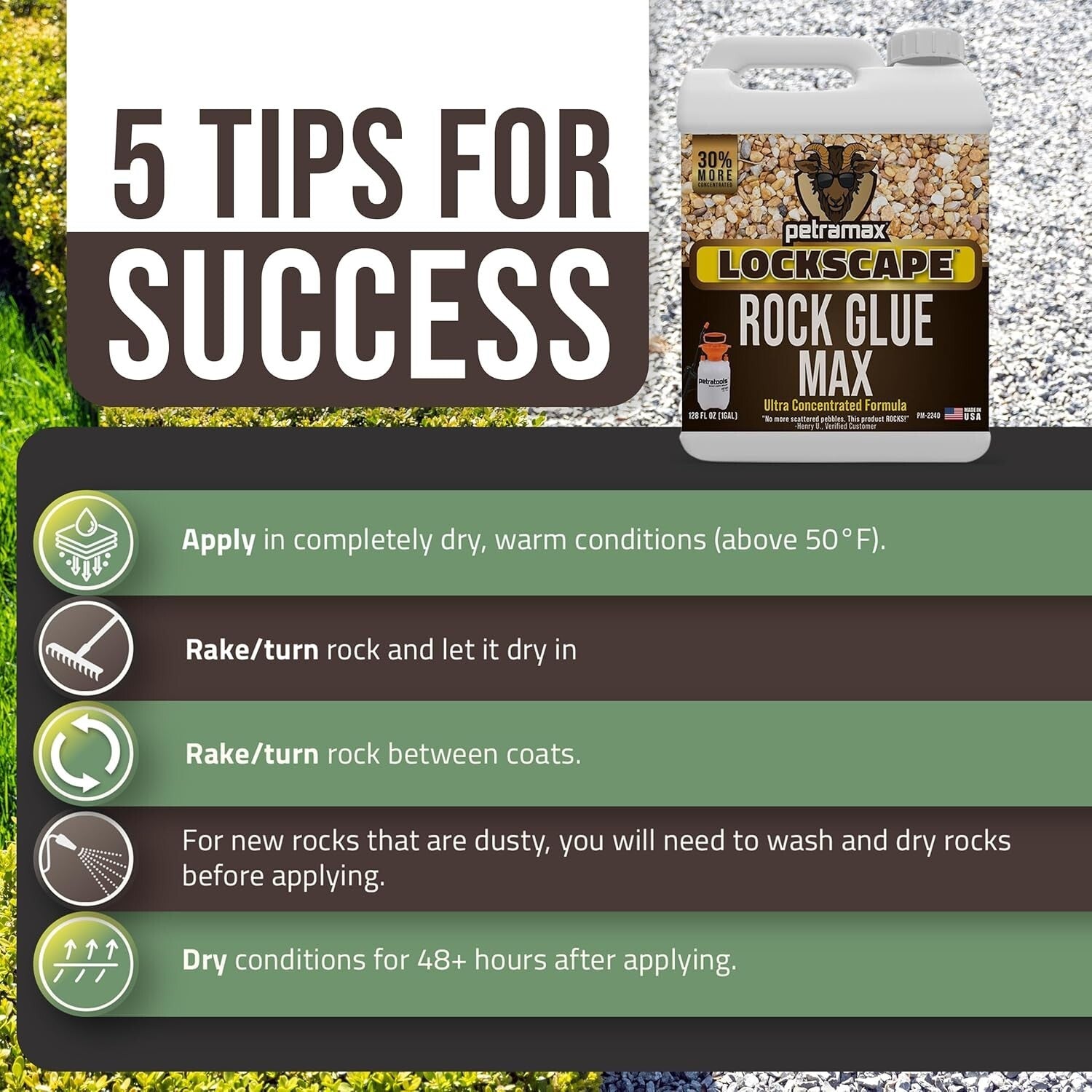 Concentrated Sticky Mulch Glue Bundle - Pump Sprayer for Landscape Adhesion