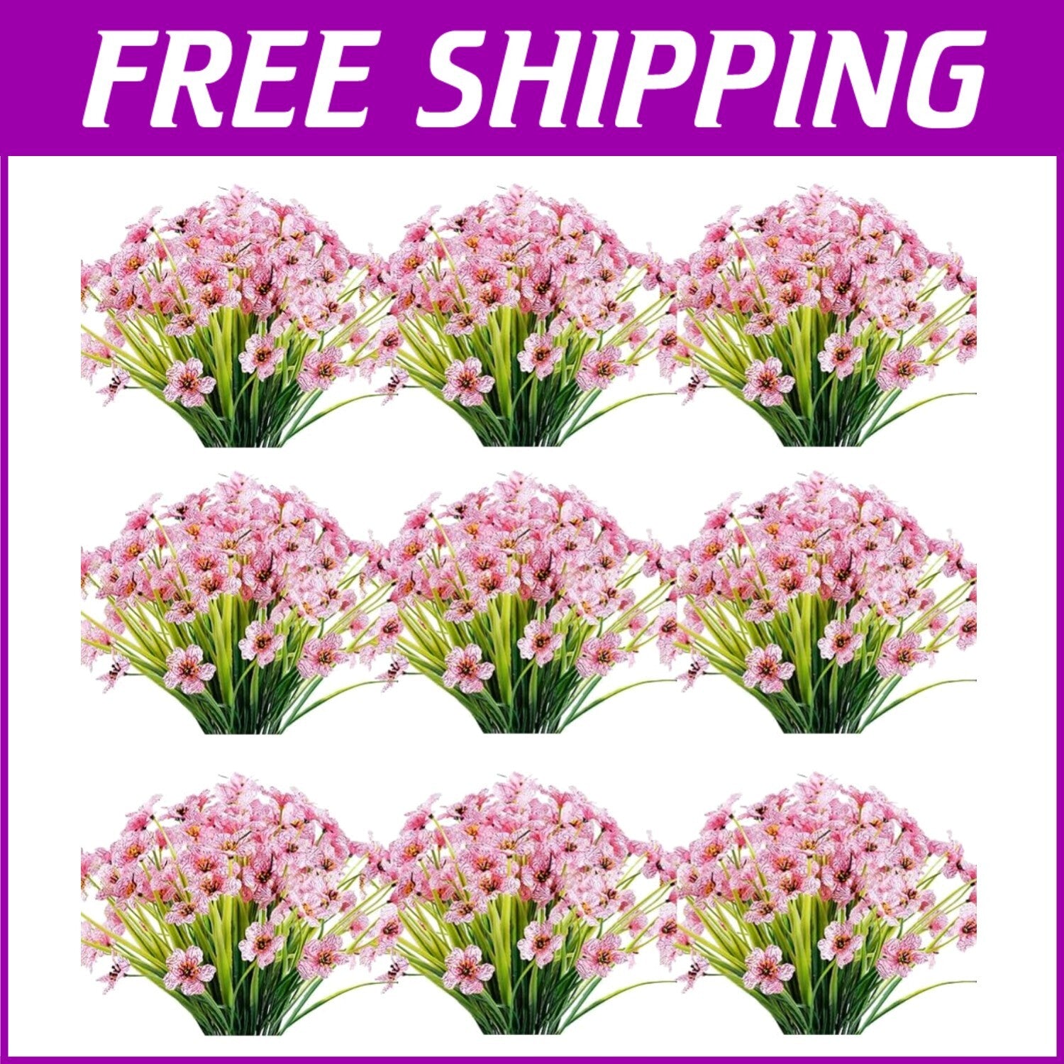 Charming 30-Piece Faux Flower Collection - No Fade Plastic Plants for Gardens