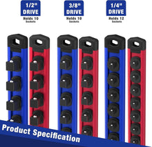 Load image into Gallery viewer, Durable 6-Piece Magnetic Socket Organizer with Easy Access Clips - 13.2 Inches