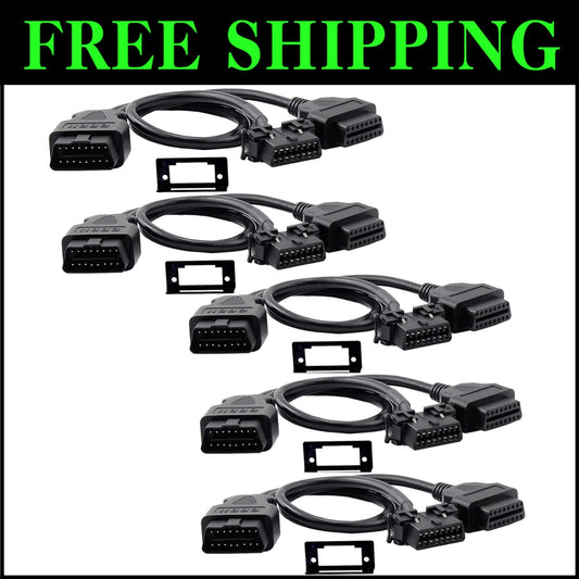 OBD II Full 16 Pin Splitter 1 Male to 2 Female - 50cm Diagnostic Extension Cable