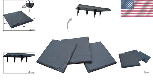 15.5” Decorative Resin Stepping Stones with Stakes for Stylish Outdoor Pathways