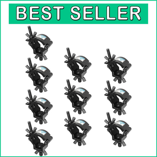 10-Pack Aluminum Stage Light Clamps for Secure DJ Lighting Mounting (165 lbs)