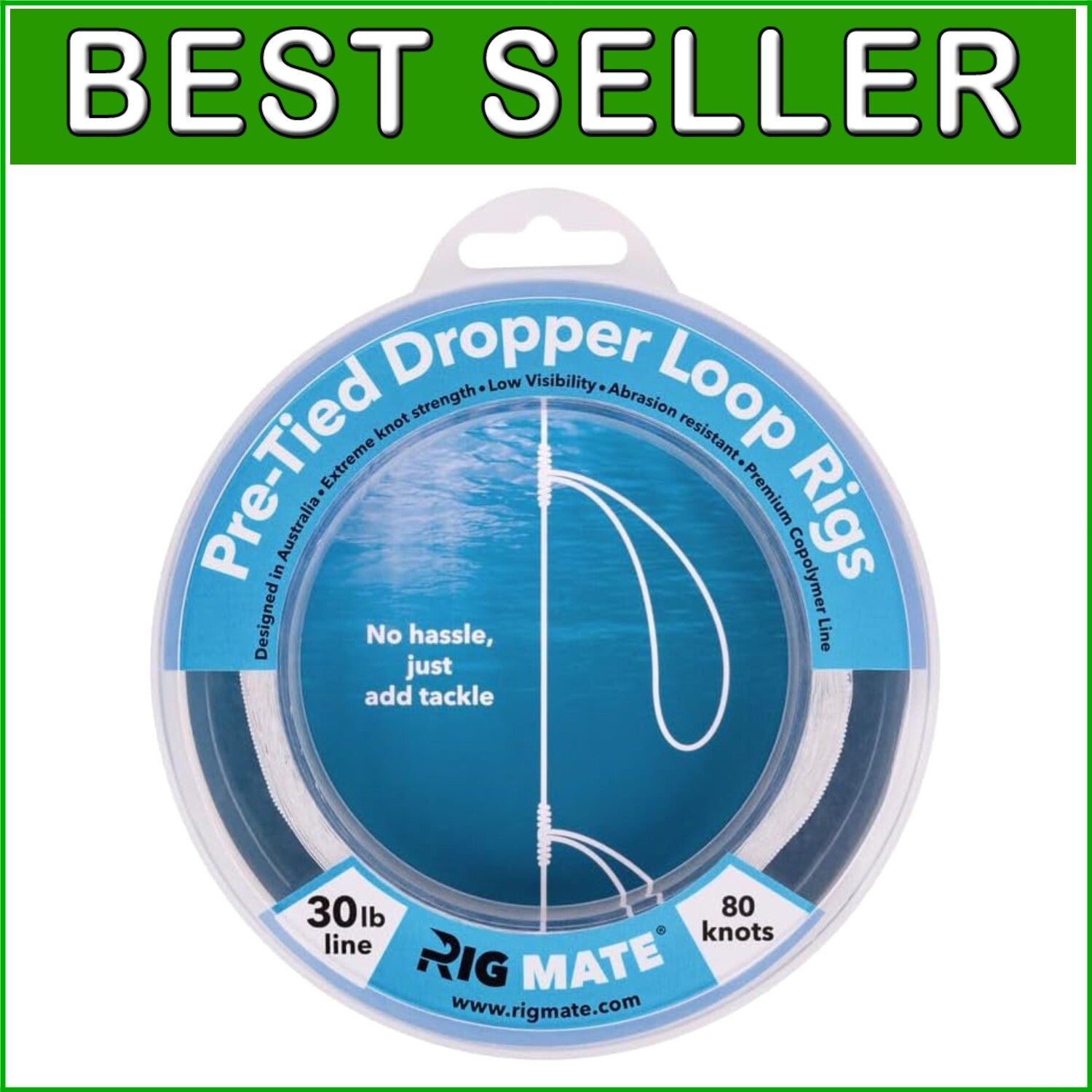 Angler's Essential: Pre-Tied Dropper Loops on 30Lb Spool - Lightweight & Compact