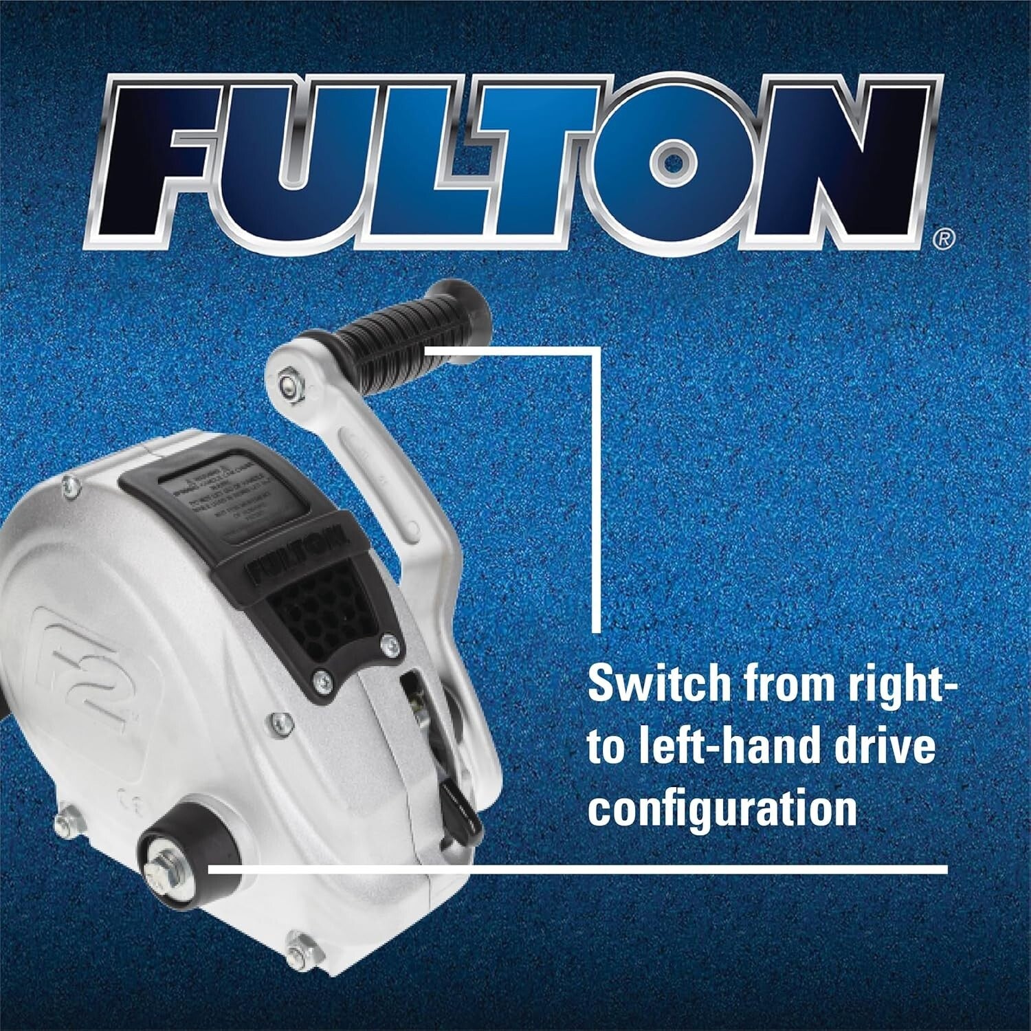 Dual Gear F2 Trailer Winch - 1,600 lbs Capacity with 20' Strap & Mounting Kit