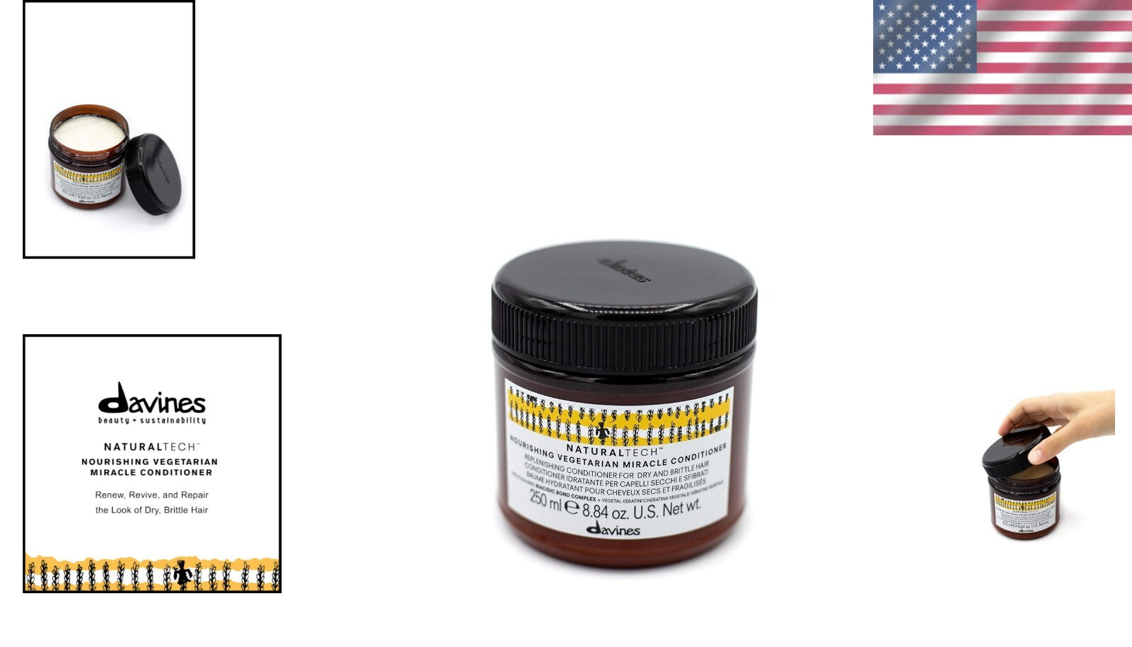 Hydrating Vegetarian Conditioner for Damaged Hair - 8.84 oz Smoothing Treatment