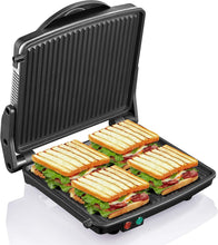 Load image into Gallery viewer, Gourmet Sandwich Maker with Non-Stick Plates, Stainless Steel, and 180° Opening