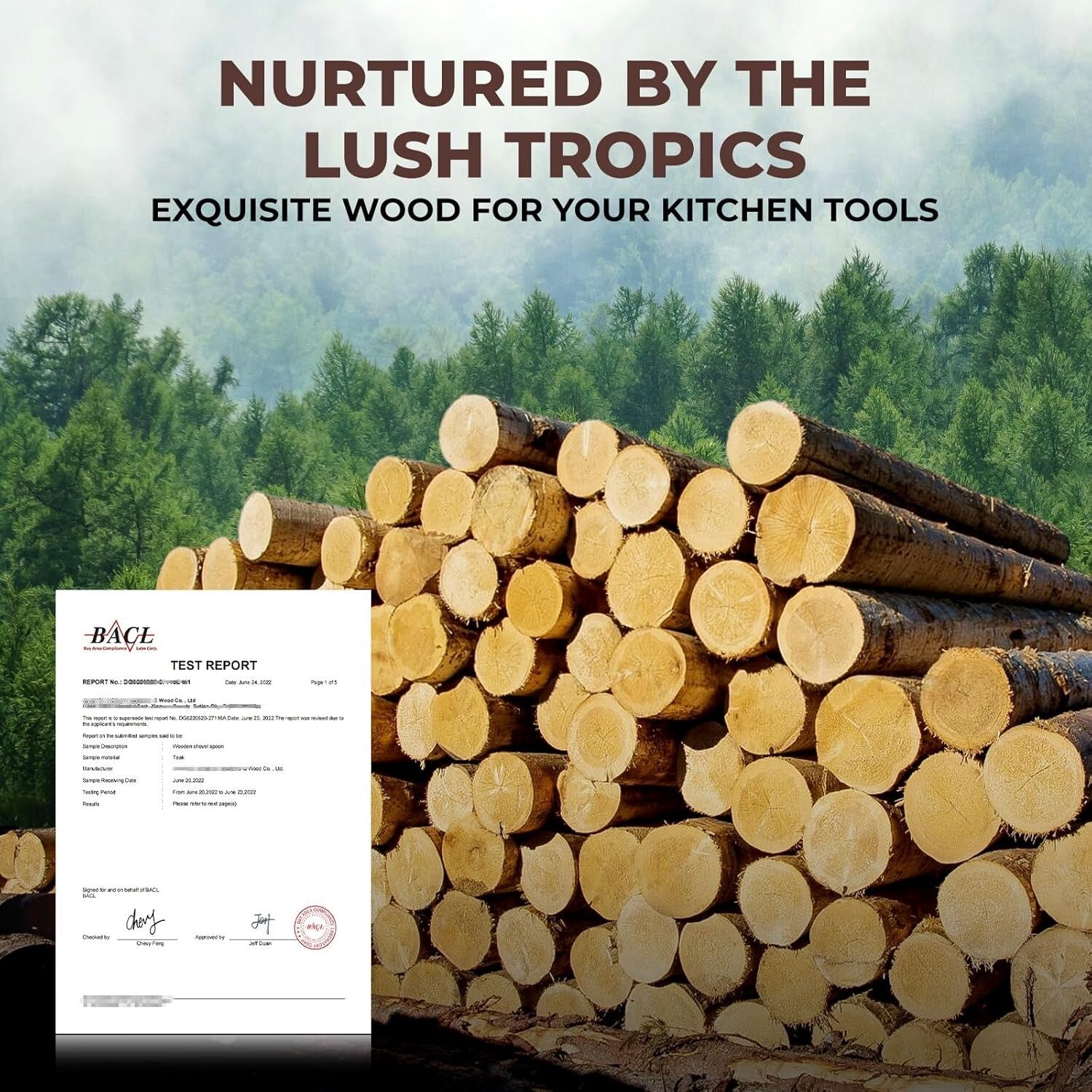 10-Piece Stylish Teak Cooking Utensils Set - Non-Stick Safe & Durable