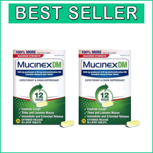 DM 12 Hour Cough & Chest Congestion Relief Tablets - 1200mg Guaifenesin Duo
