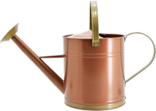 Load image into Gallery viewer, Vintage-Style 2.6 Gal Watering Can - Elegant Shiny Galvanized Metal and Bronze