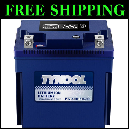 High-Performance 12V 8Ah LiFePO4 Lithium Battery for ATV & Motorcycle - 480CCA