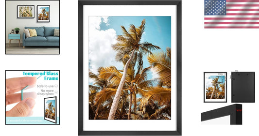 Stylish 18x24 Wall Frame with High-Definition Glass - Portrait or Landscape
