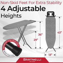 Load image into Gallery viewer, Sturdy 4-Leg Ironing Board with Foldable Design &amp; Heat-Resistant Pad - 43"x14"