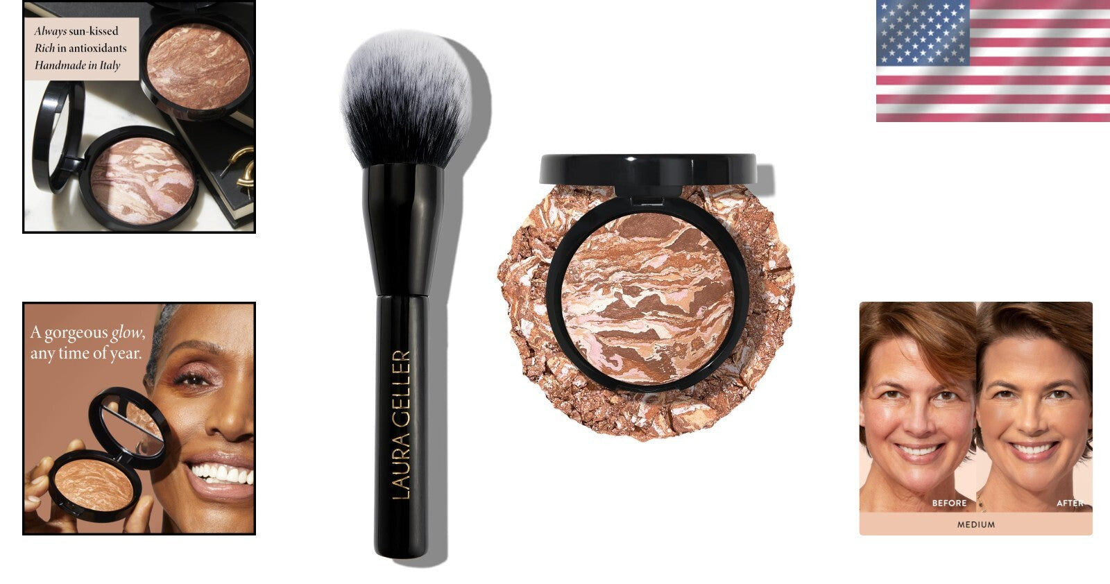 Bronze-n-Brighten Multipurpose Bronzer with Brush - Medium Shade for Radiance