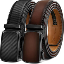 Load image into Gallery viewer, Men's Leather Ratchet Belts 2 Pack - Stylish and Adjustable Fit for Any Occasion