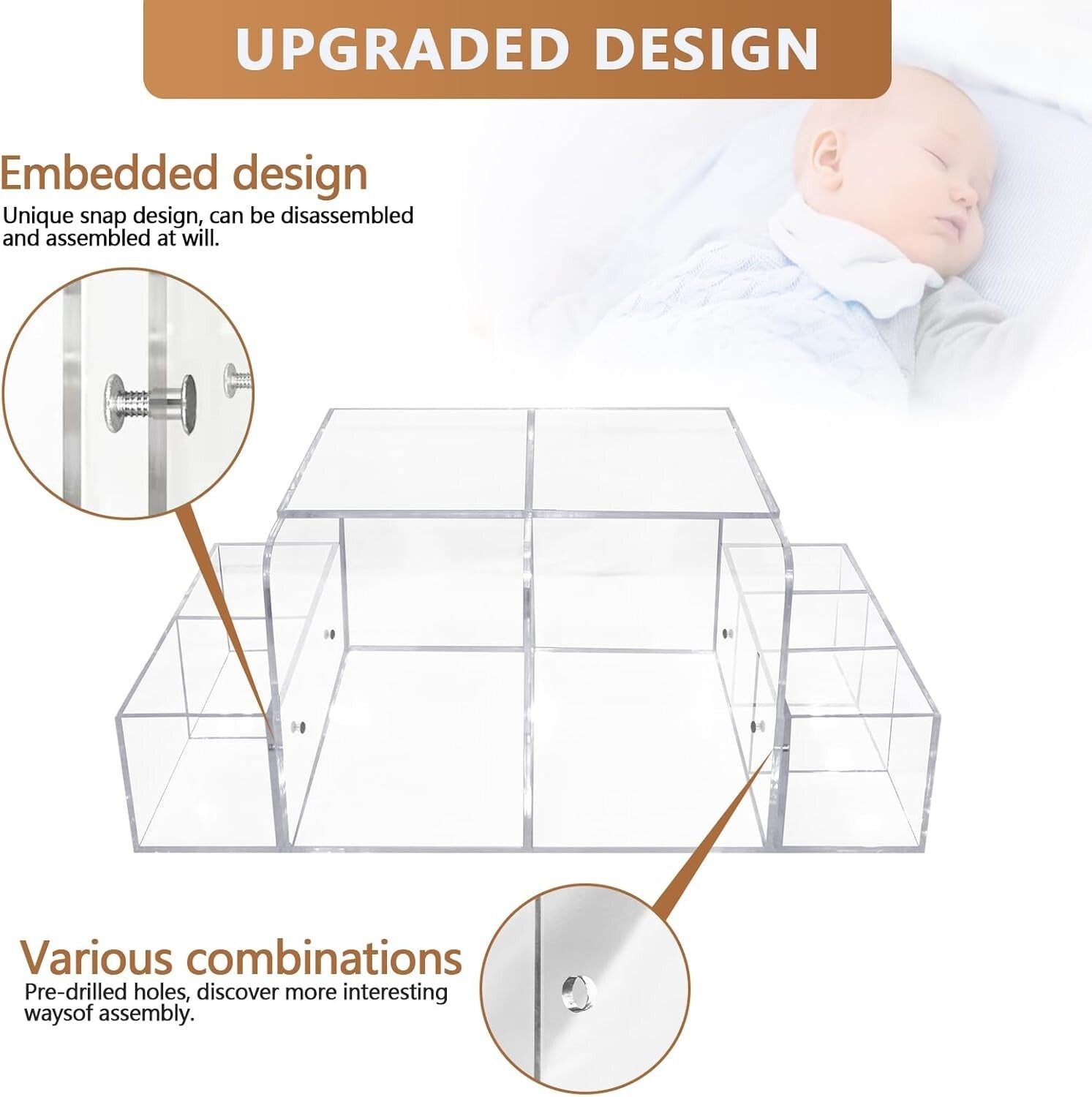 Premium Non-Toxic Acrylic Diaper Organizer for Safe and Stylish Nursery Spaces