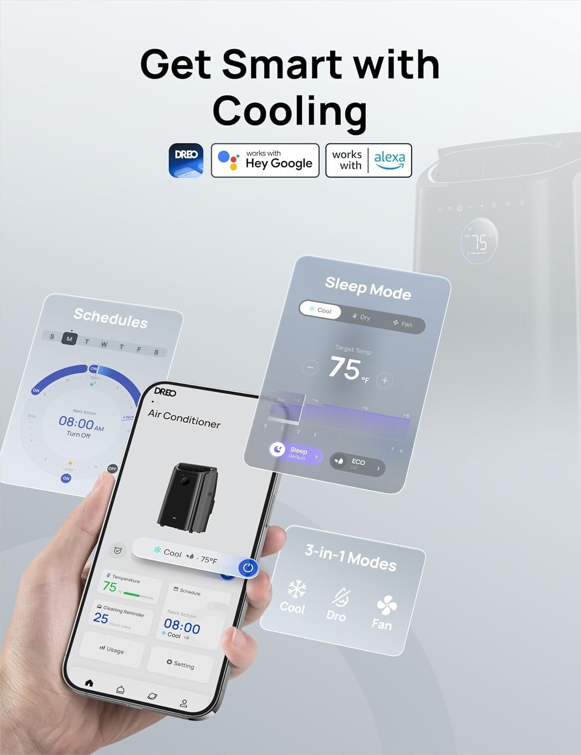 Energy-Efficient 12000 BTU Portable AC - Adjustable Cooling & Drain-Free Design