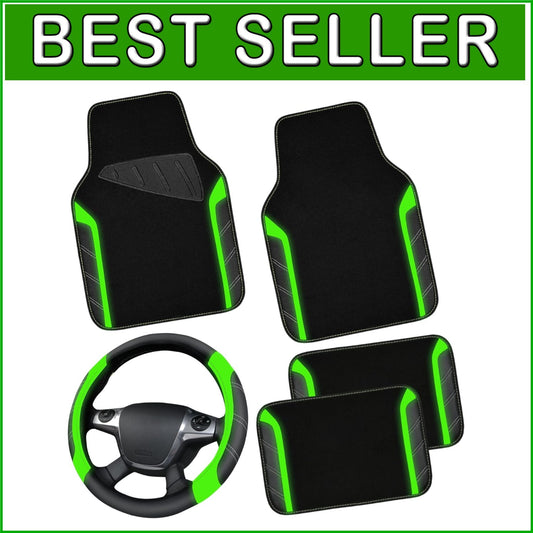 Durable Anti-Slip Steering Wheel Cover with Waterproof Car Mats for Protection