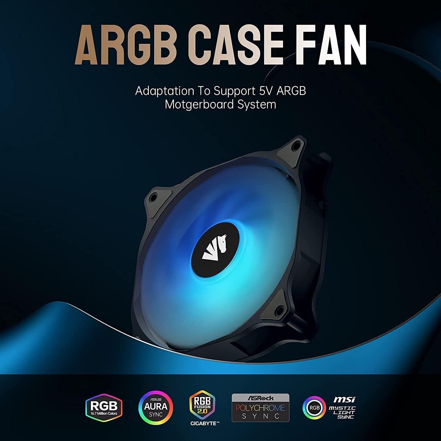 Durable 120mm PC Fans with Gold Wire LEDs - Silent Operation & 30,000 Hour Life