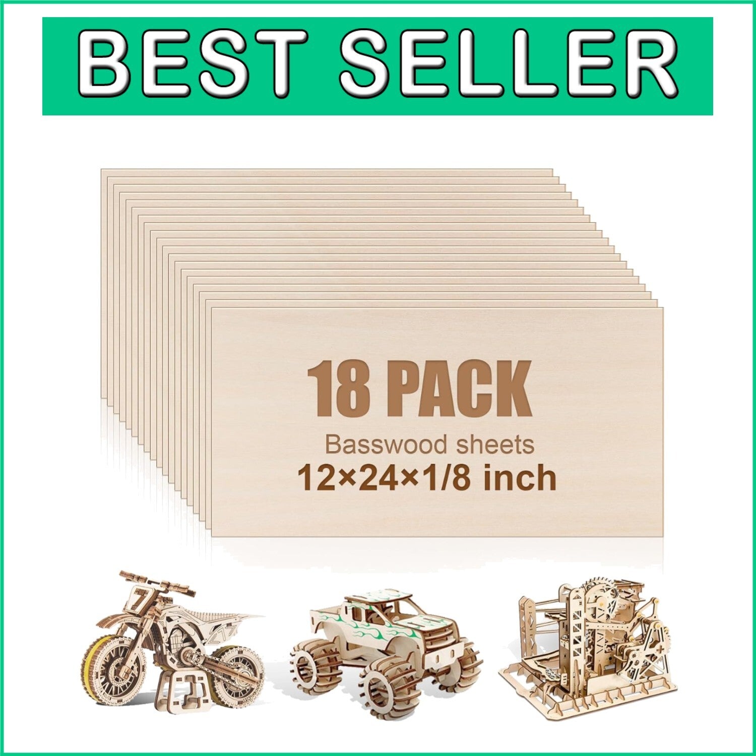 Large 12x24 Unfinished Wood Sheets - Ideal for Modeling & Creative Projects