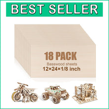 Load image into Gallery viewer, Large 12x24 Unfinished Wood Sheets - Ideal for Modeling &amp; Creative Projects