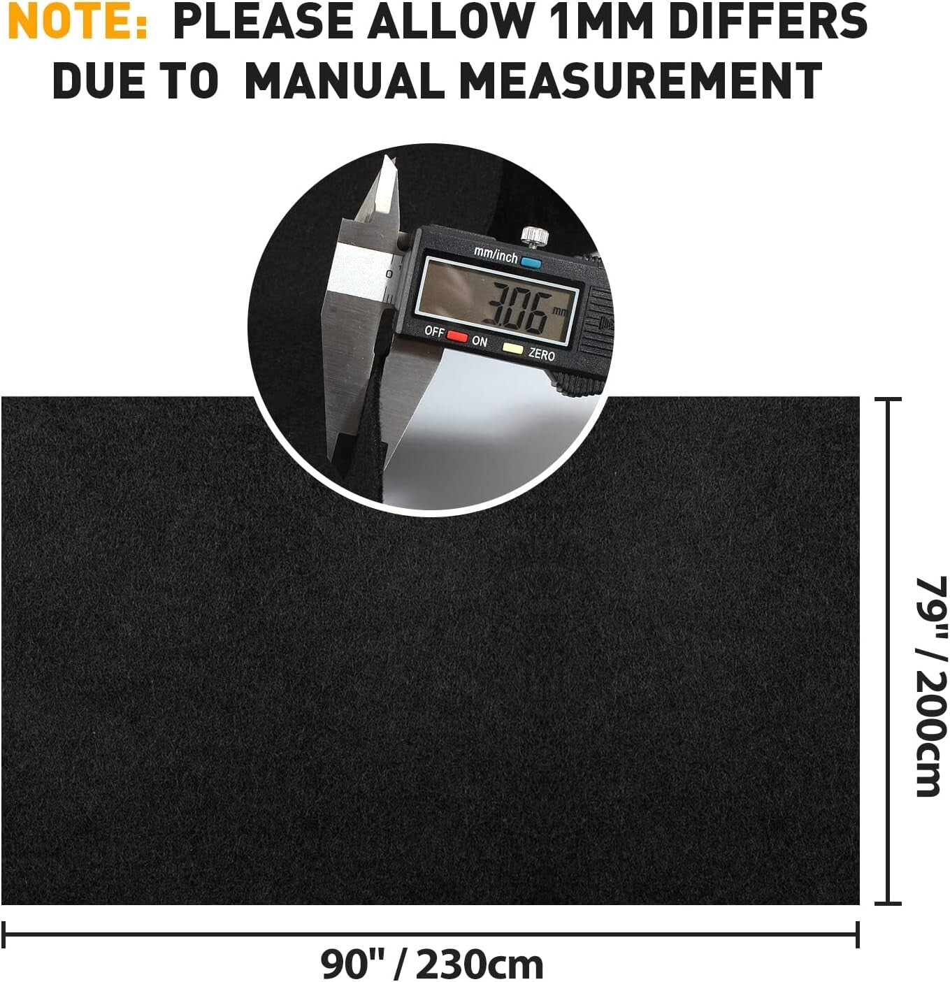 78x90 Inch Black Automotive Carpet - Heavy-Duty and Flexible for RVs and Trucks