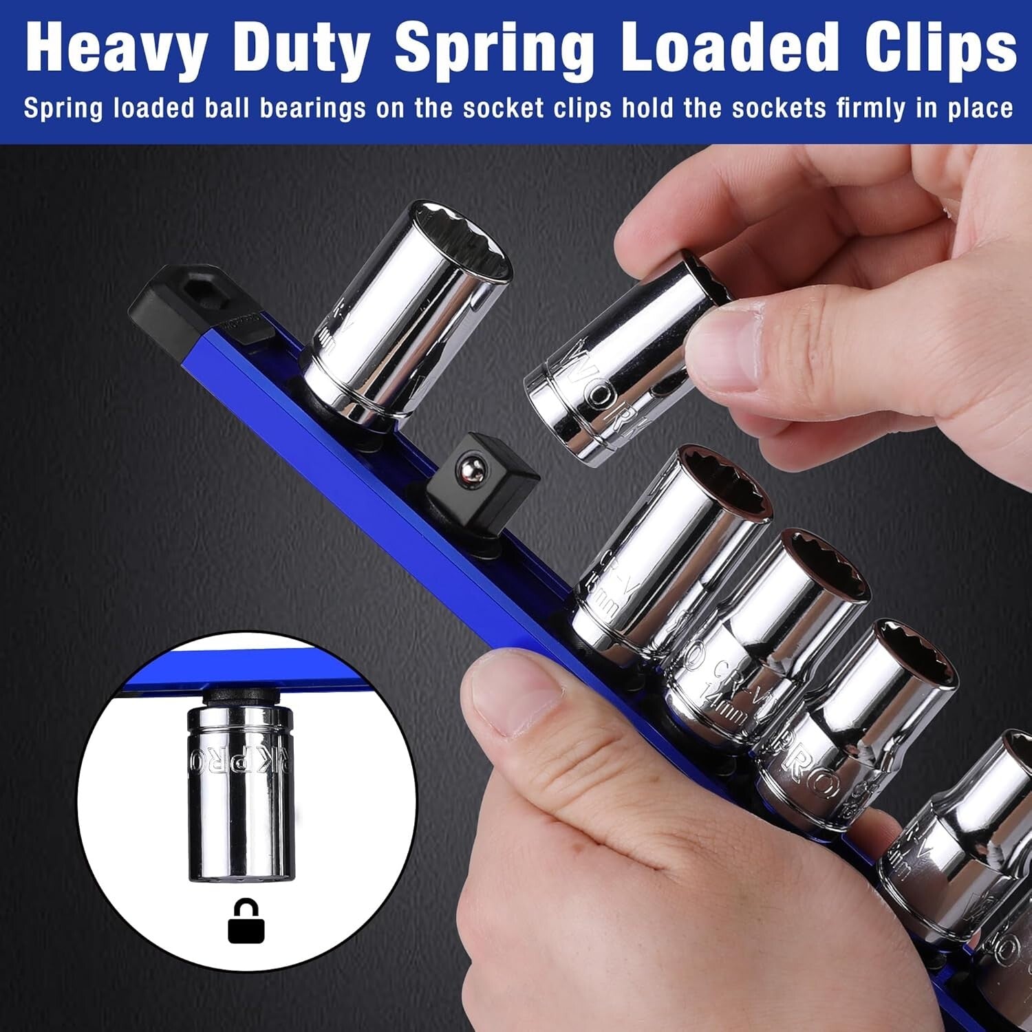 Durable 6-Piece Magnetic Socket Organizer with Easy Access Clips - 13.2 Inches