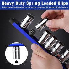 Load image into Gallery viewer, Durable 6-Piece Magnetic Socket Organizer with Easy Access Clips - 13.2 Inches