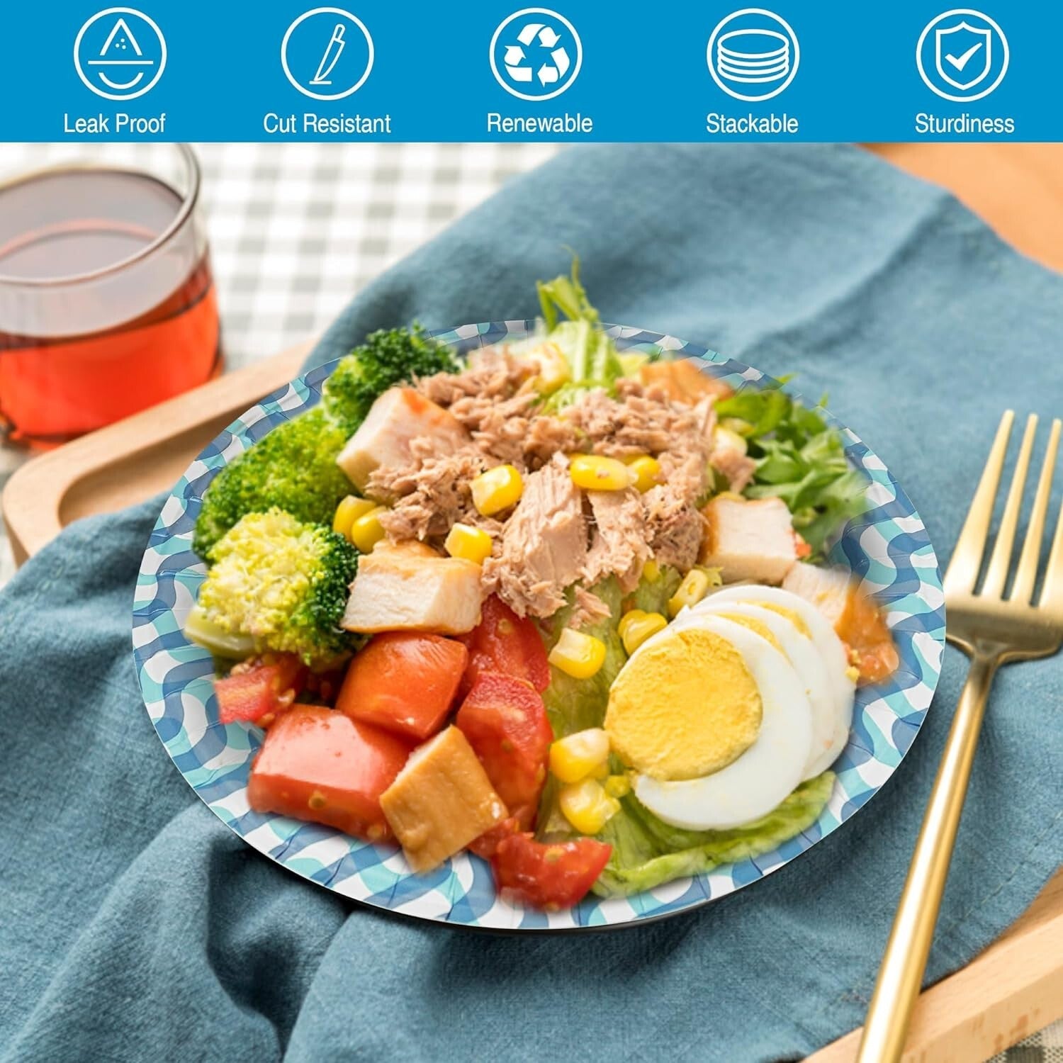 Bulk 10-Inch Disposable Plates - Leak Proof, Microwave Safe for Every Occasion