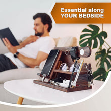 Load image into Gallery viewer, Natural Wood Phone Station with Key Holder - Gifts for Husband, Dad or Boyfriend