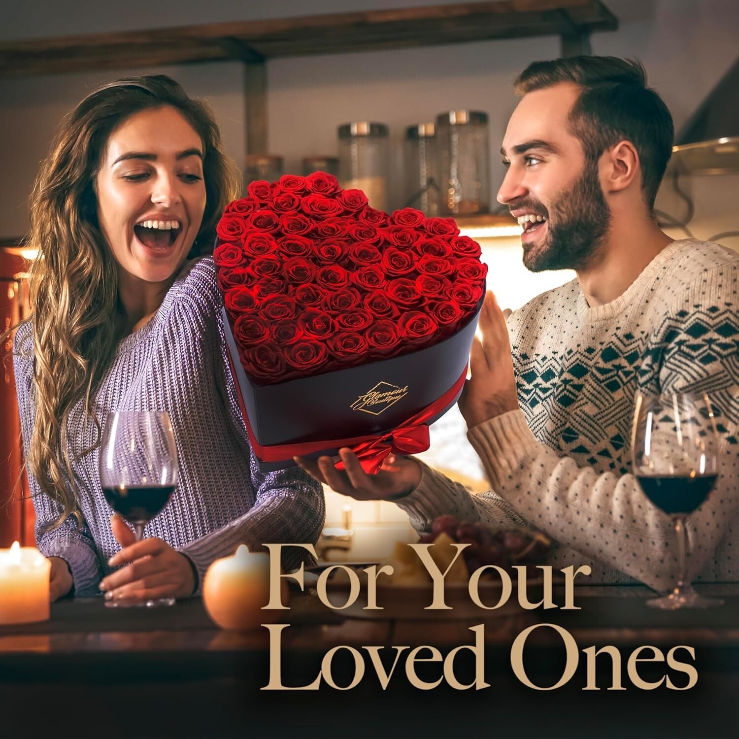 Eternal Love - 50 Preserved Roses in Beautiful Heart Box, No Maintenance