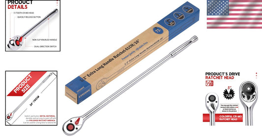 24-Inch Mechanic's Socket Wrench – 1/2-Inch Drive with Quick-Release Cr-Mo Head