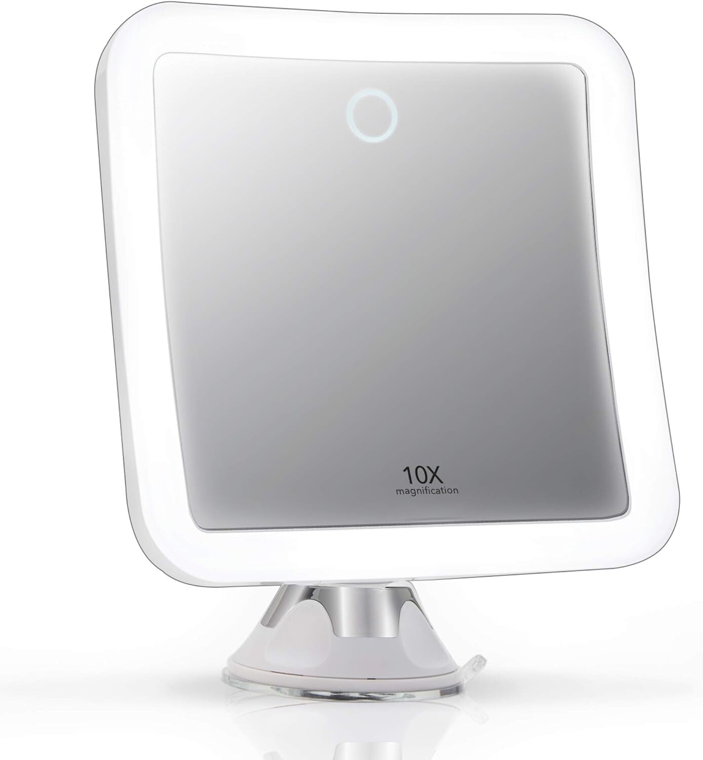 Dimmable Touch Control 10X Magnifying Mirror with 360-Degree Swivel for Easy Use