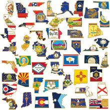 Load image into Gallery viewer, Gold Plated 50 US State Lapel Pins Set - Enamel Finish &amp; Secure Clutch Back