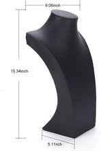 Load image into Gallery viewer, Modern Freestanding Necklace Display Holder - Sturdy Leather Jewelry Bust H15.34