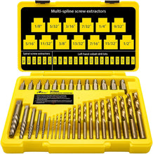 Load image into Gallery viewer, Durable 35-Piece Set - Easy Out Screw Extractors and Left Hand Drilling Solution