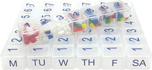 Load image into Gallery viewer, 7-Day Clear Weekly Pill Organizer - Your All-in-One Medication Solution