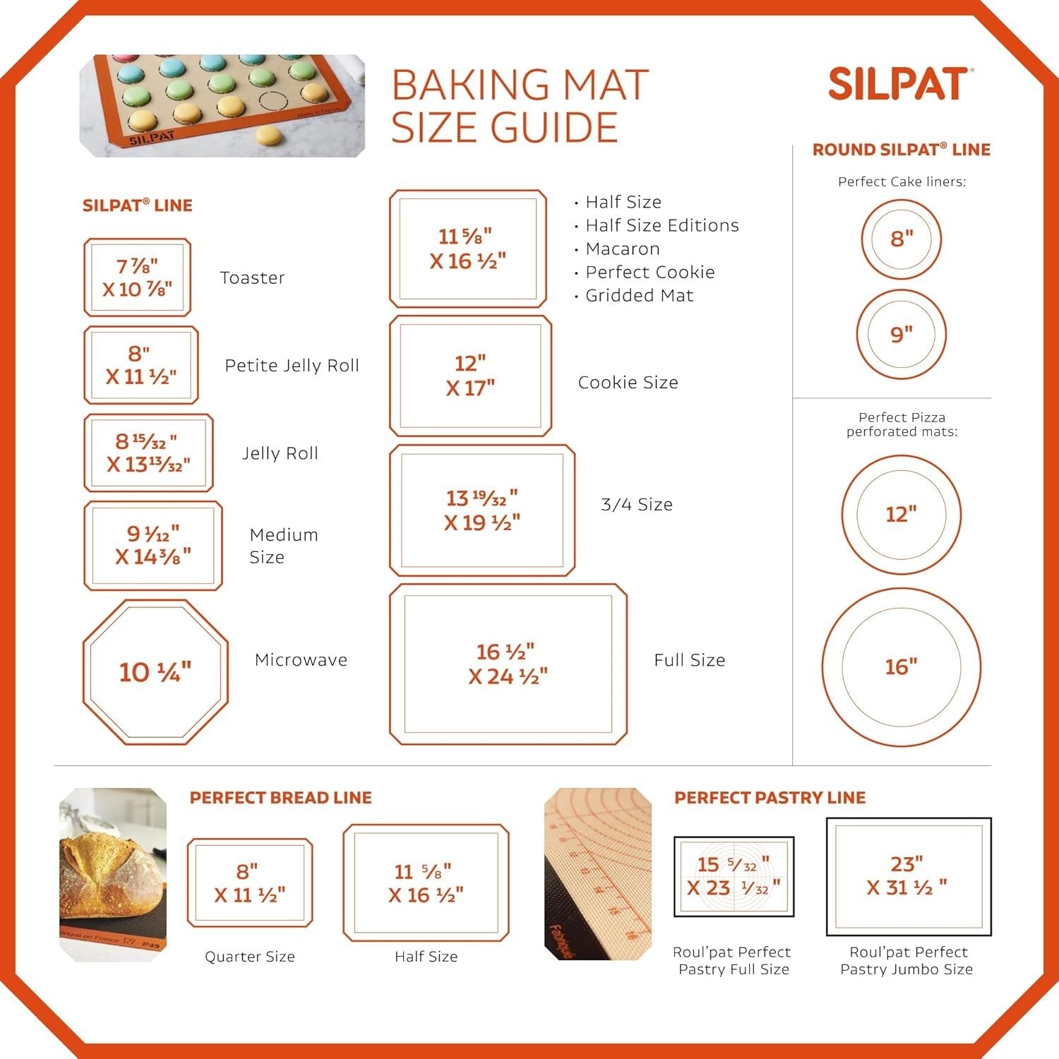 Full Size Non-Stick Silicone Baking Mat (16.5" x 24.5") - Ideal for All Recipes