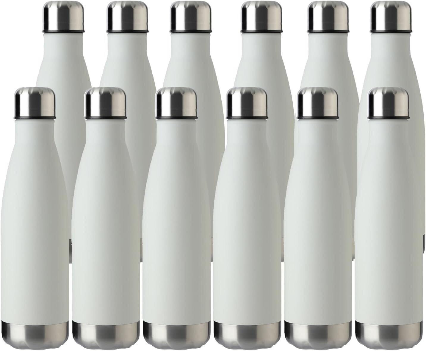 12 Pack 17oz Insulated Sport Water Bottles - Leak-Proof Stainless Steel