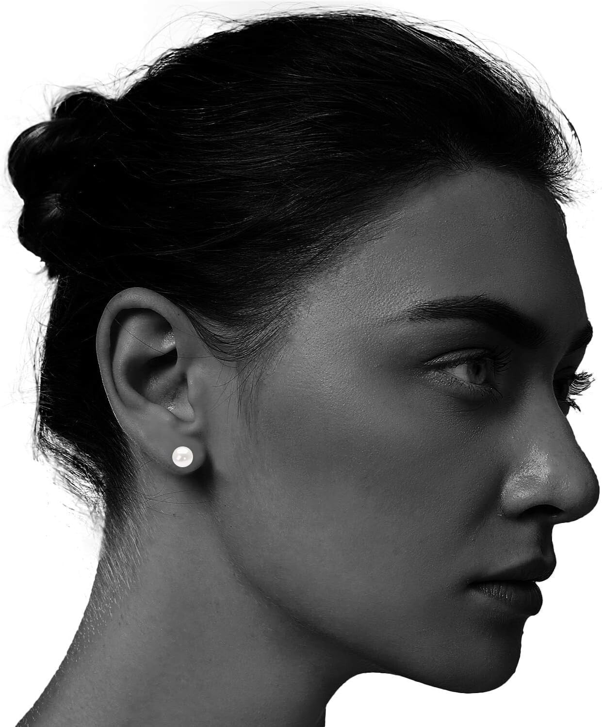 Beautiful 14K Gold Pearl Stud Earrings - Top Quality 8.5-9mm for Women's Style