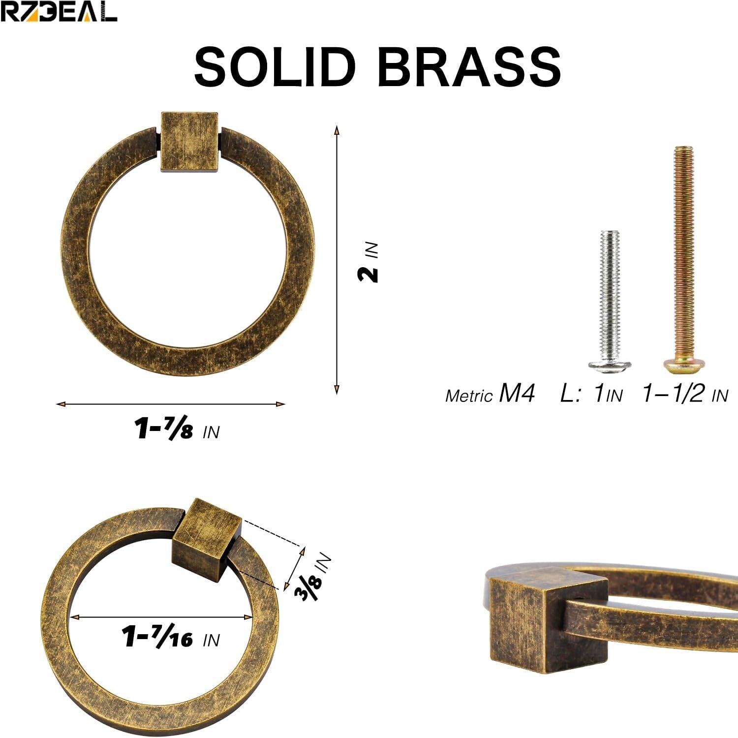 Elegant 12-Piece Antique Brass Round Pulls - Easy Install Cabinet Handles