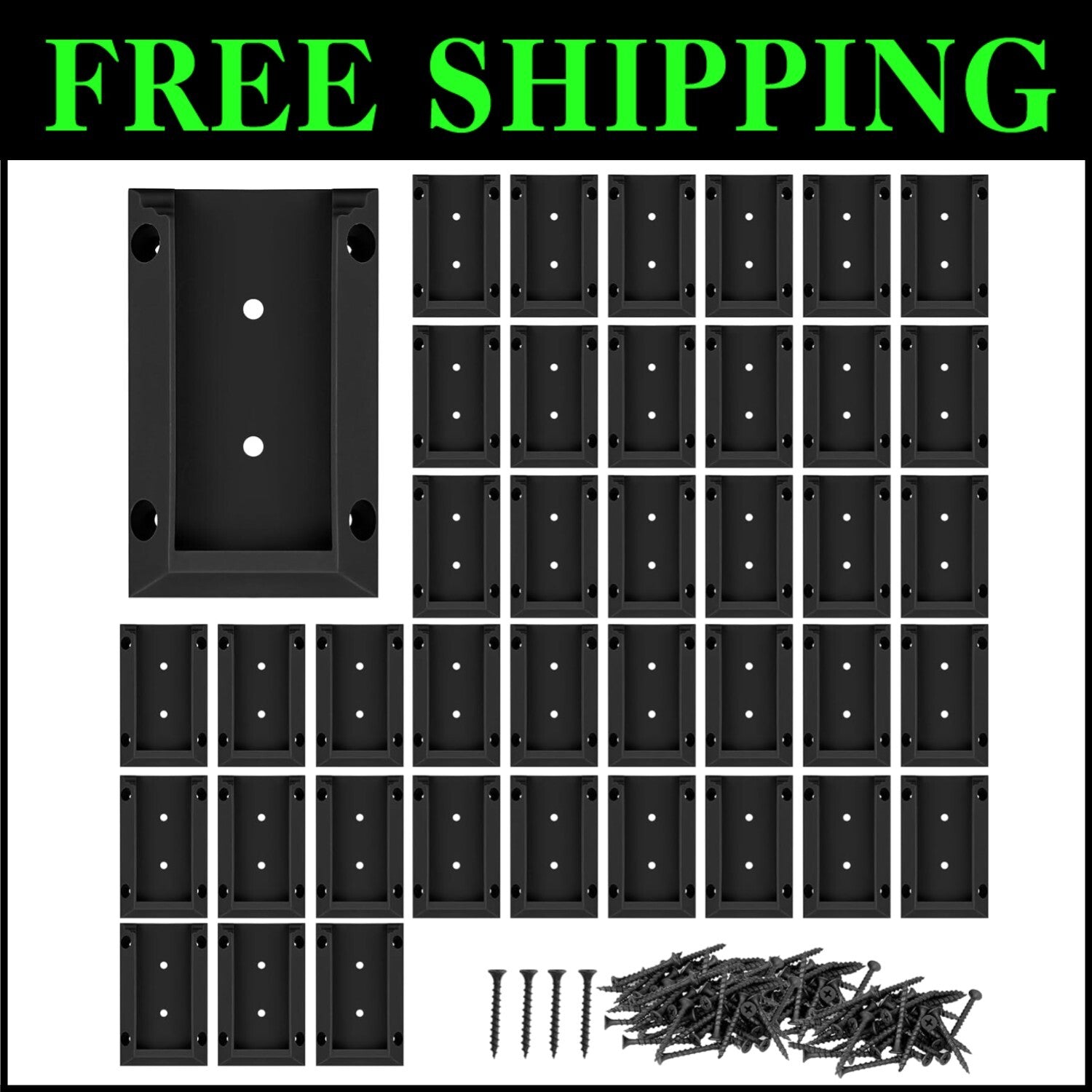 Corrosion-Resistant Deck Railing Brackets: 40 Connectors with 240 Black Screws